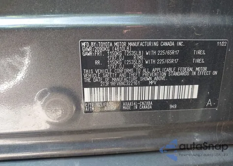 2022 Toyota Rav4 Le from USA, damaged, VIN 2T3F1RFV6NC322161